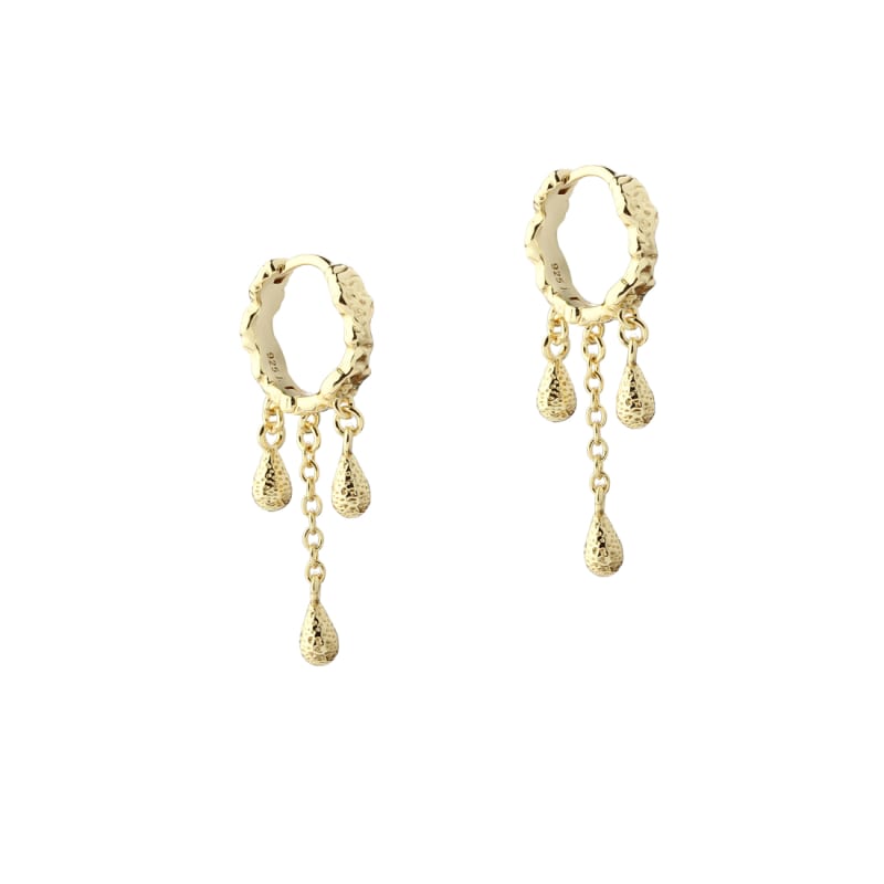 Cappa Drop Hoop Golden - Aqua Dulce Øreringe  - 5740013862282