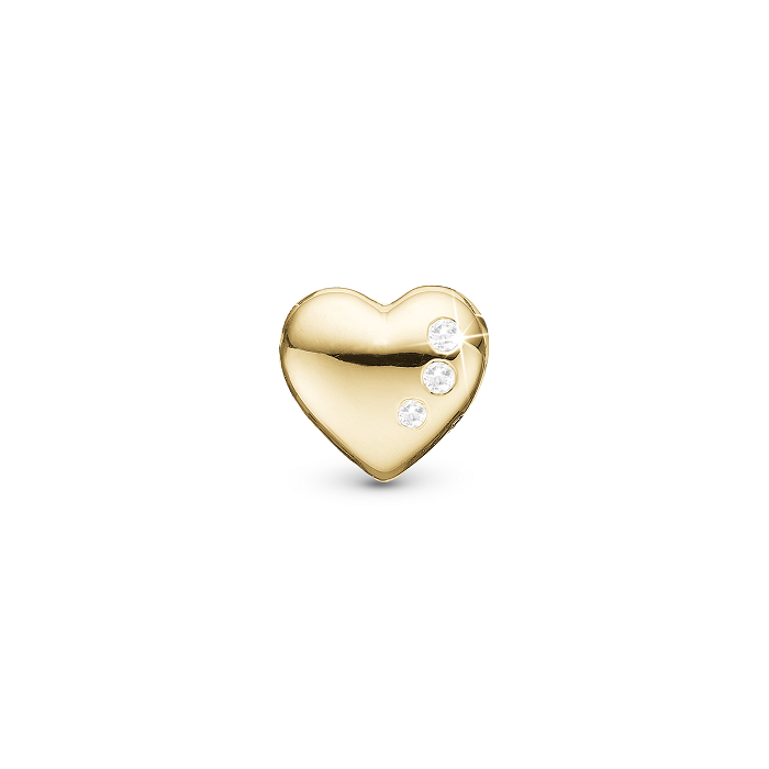 Christina 4mm Charm Secret Hearts Forgyldt - Christina Armbånd