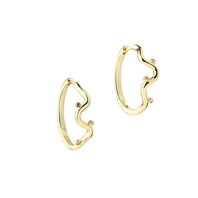 Wavy Hoop Big Golden - Aqua Dulce Øreringe  - 5740013862886