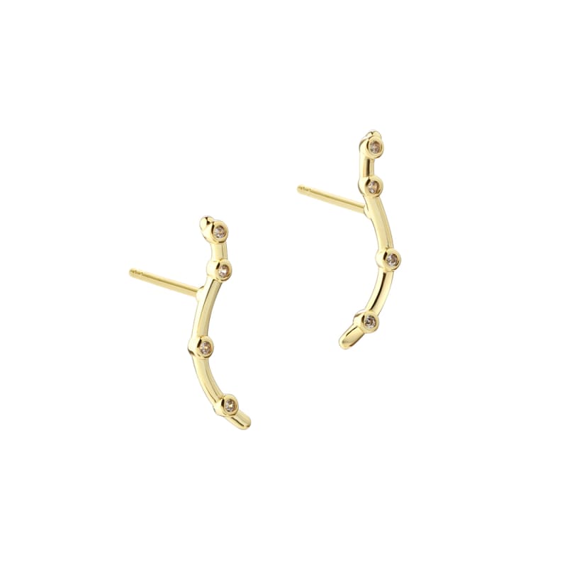 Wavy Stud Golden - Aqua Dulce Øreringe  - 5740013862909