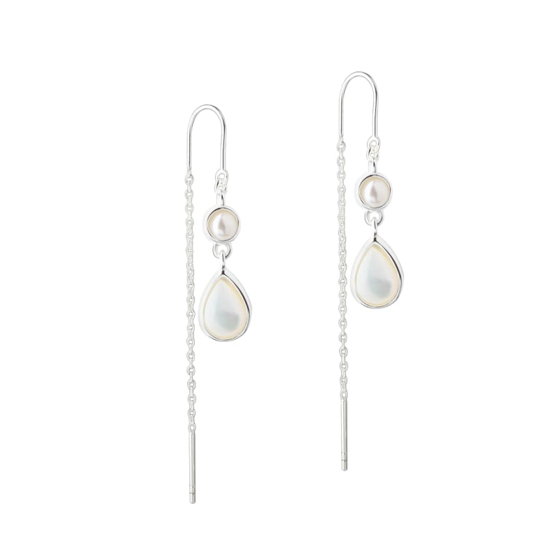 Celestia Pearl Thread Silver - Aqua Dulce Øreringe  - 5740013863203