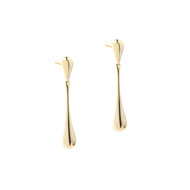 Shiny New Big Drop Earring Golden - Aqua Dulce Øreringe  - 5740013864606