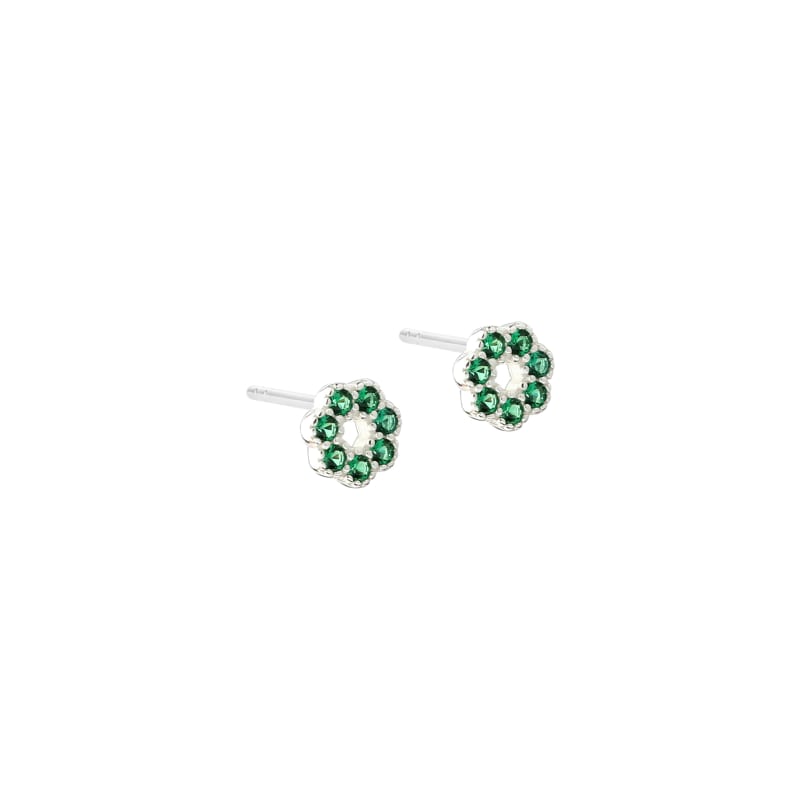Verde Flower Earstud Silver - Aqua Dulce Øreringe  - 5740013865412