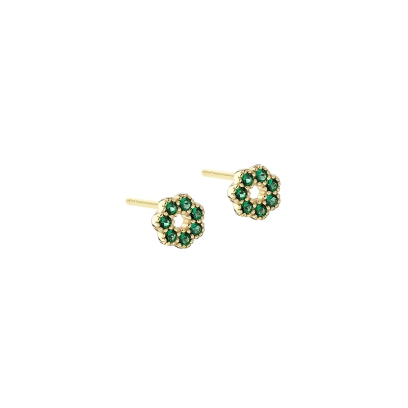 Verde Flower Earstud Golden - Aqua Dulce Ørestikkere  - 5740013865429