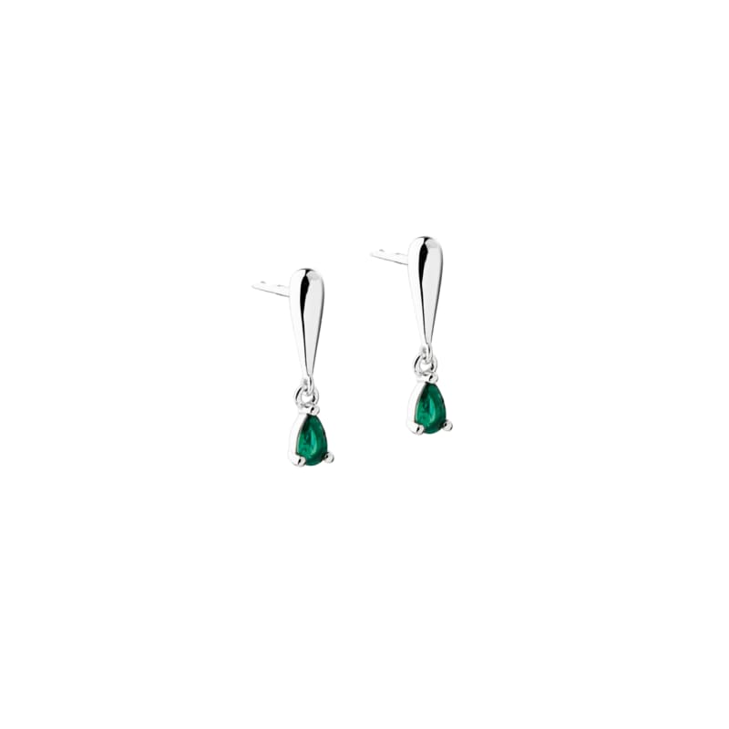 Shiny Verde Drop Earstud Silver - Aqua Dulce Ørestikkere  - 5740013865474
