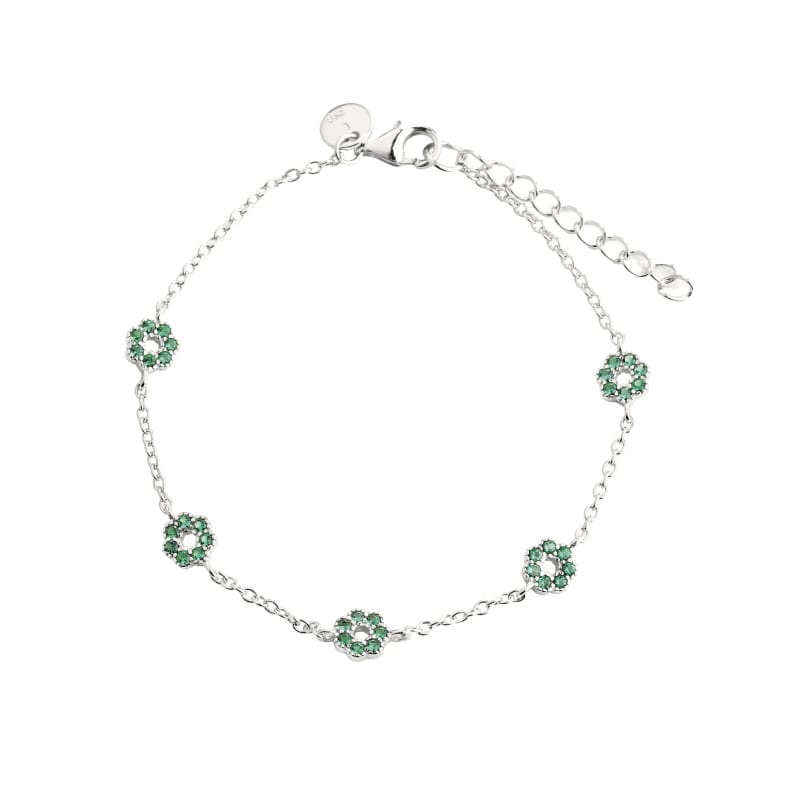 Verde Flower Bracelet Silver - Aqua Dulce Armbånd  - 5740013865511