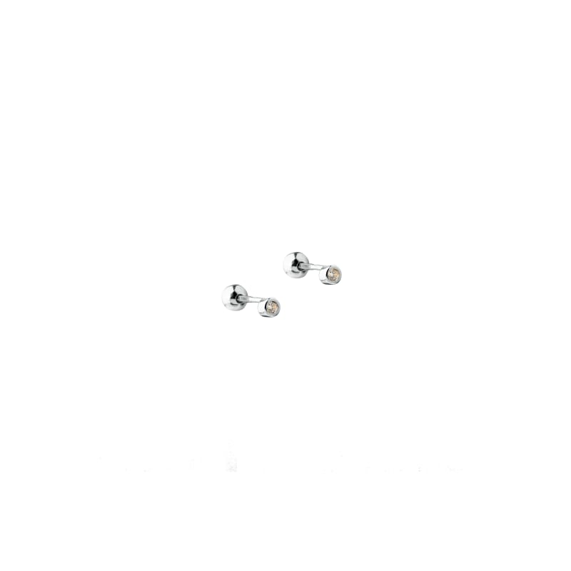 Eila Bezel & Ball Silver - Aqua Dulce Ørestikkere  - 5740013865917