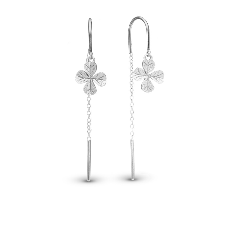 Christina øreringe Long Four Leaf Clover 670 S77 - Øreringe