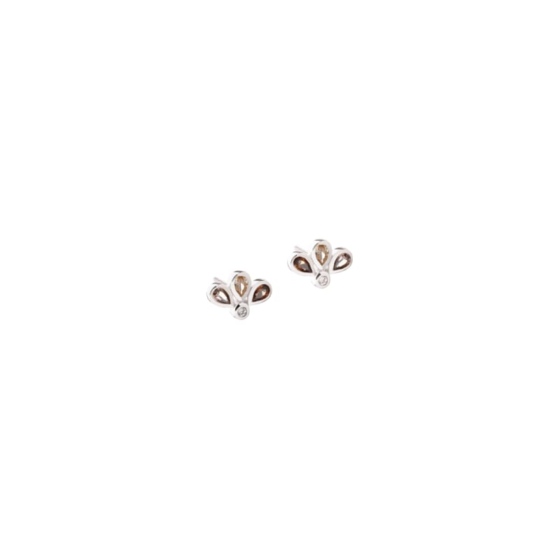 Nora Flower Brown Silver - Aqua Dulce Øreringe  - 5740013867706