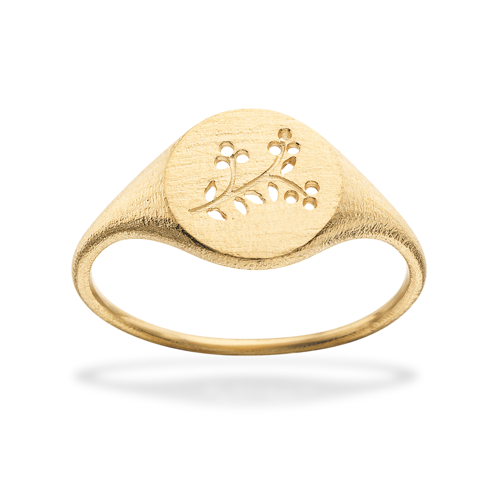 Scrouples Ring 710735 Guld Ring Signet Med Mønster - Scrouples Fingerringe  - 1233690090771