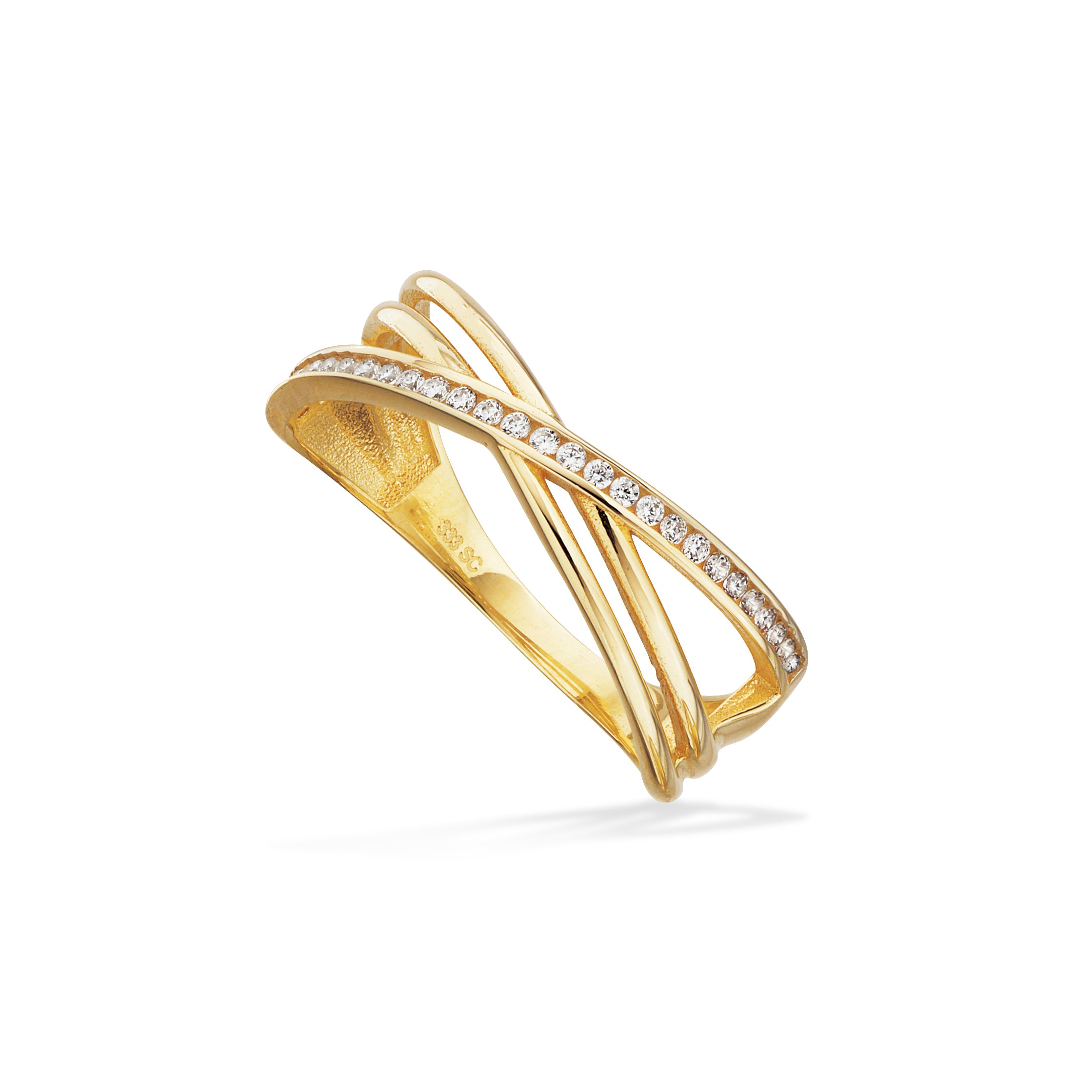 Scrouples Karat Guld Ring Med Stenrække Zirkonia 714003 - Scrouples Fingerringe