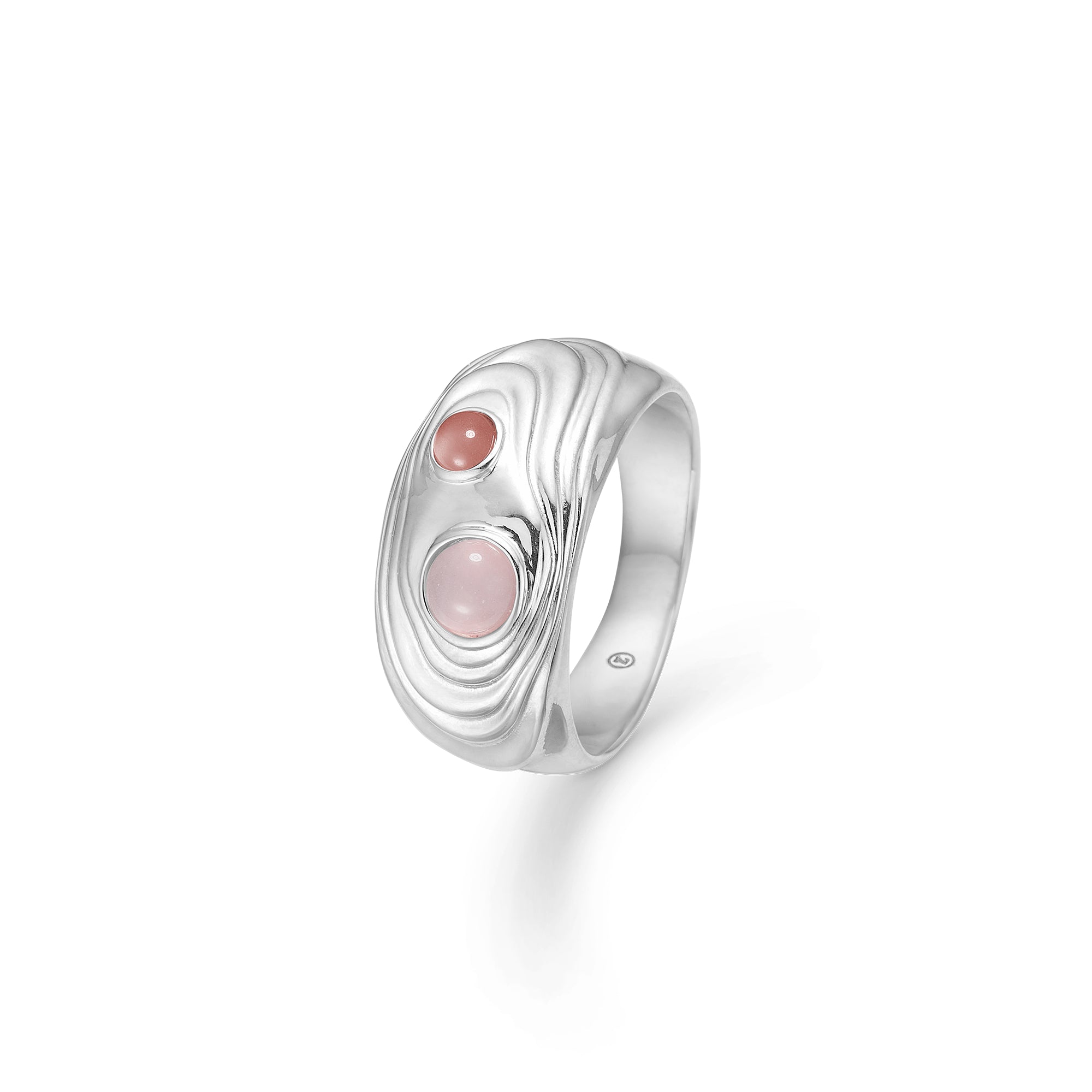 Rosa Studio Shell Ring Sølv Med Sten 7147838 - Studio Z Fingerringe  - 1233690213002