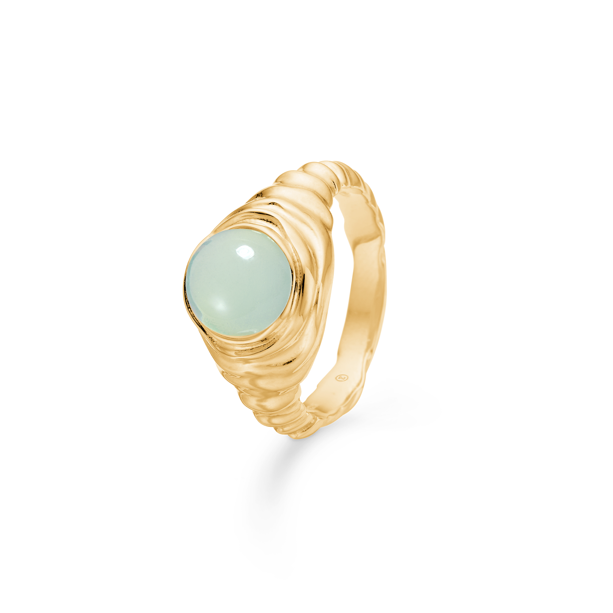 Grøn Studio Endless Waves Sølv Forgyldt Ring Med Sten 7247913 - Studio Z Fingerringe