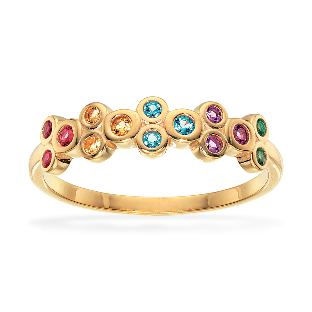 Scrouples Forgyldt Sølv Ring Med Farver 728202 - Scrouples Fingerringe  - 1233690197746