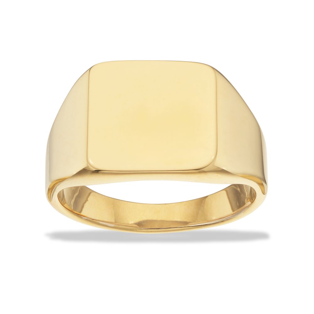Scrouples Stål Forgyldt Herrering Med Plade 791691 - Scrouples Fingerringe