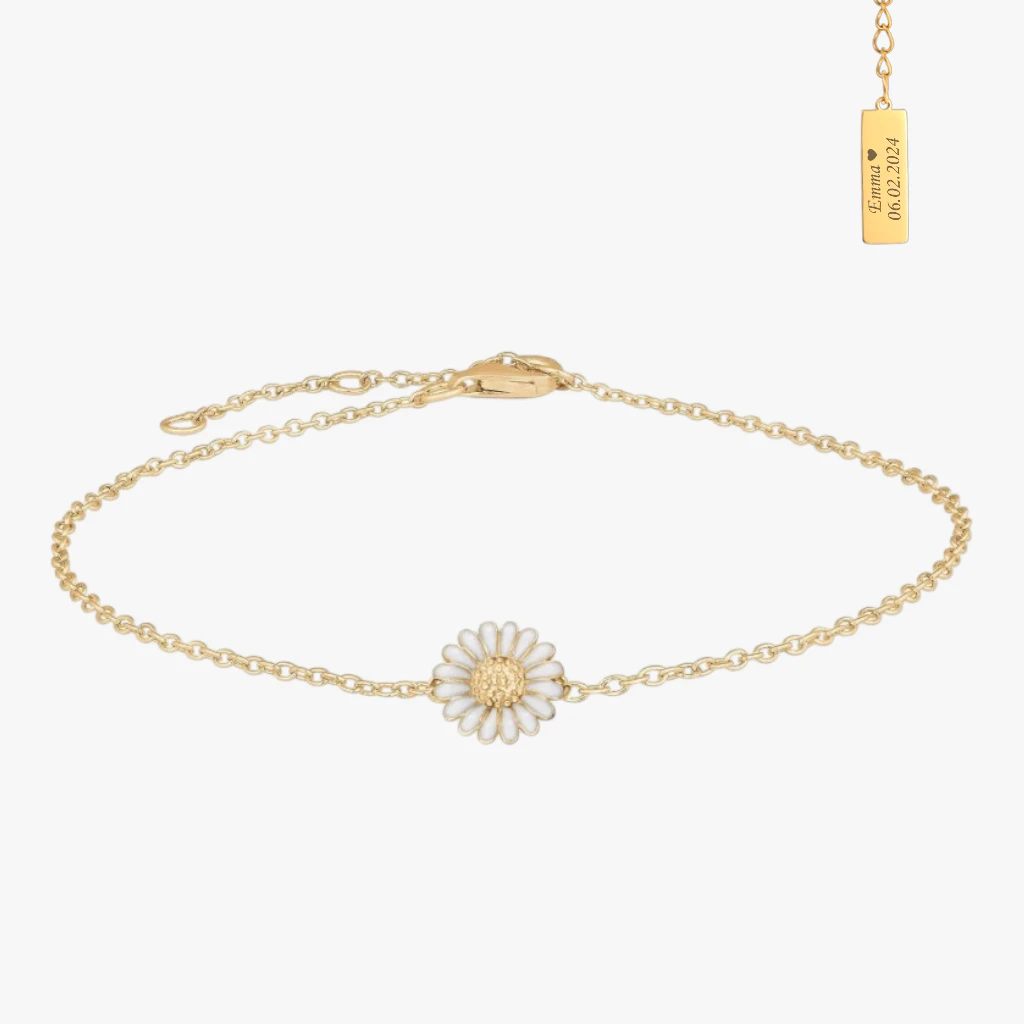 Marguerit Armbånd Gravering Forgyldt Sølv Siersbøl - Armbånd  - 80080015900