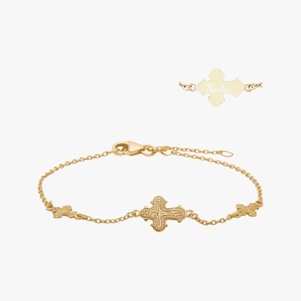 Dagmarkors Armbånd Kors Bagside Med Gravering 18k Siersbøl - Armbånd  - 5711008492166