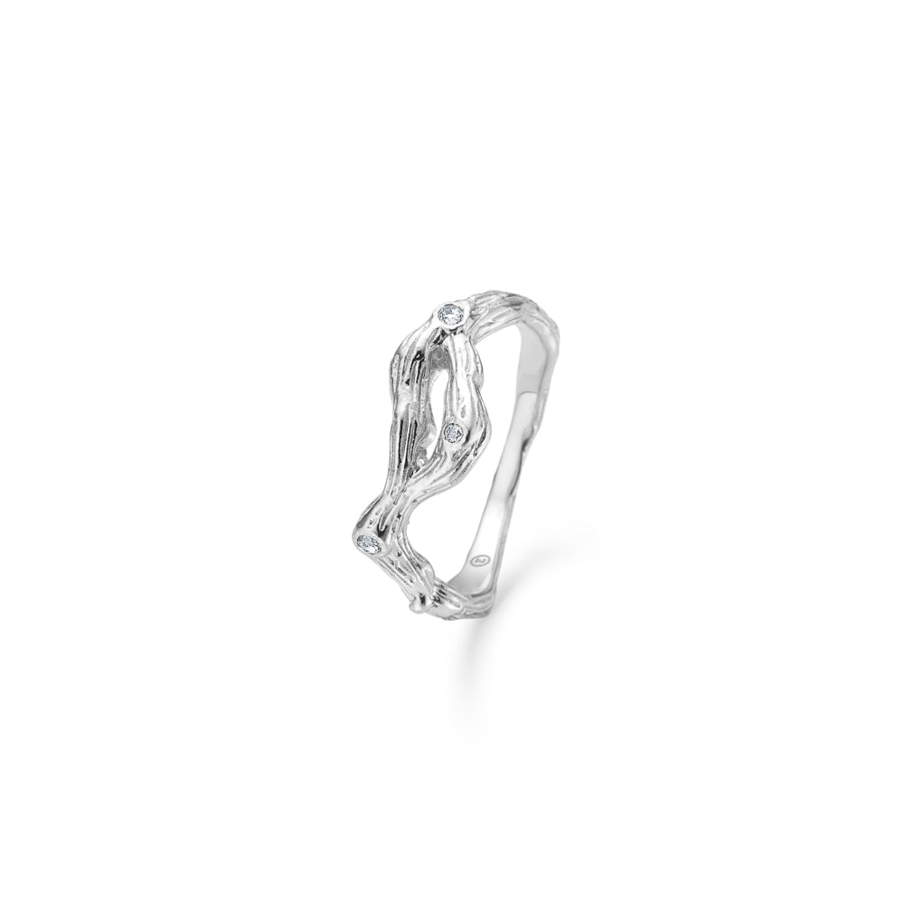 Studio Tangled Sølv Ring Med Zirkonia 7147804 - Studio Z Fingerringe  - 1233690233697
