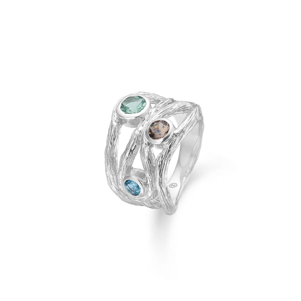 Grøn Studio Evergreen Sølv Ring Med Farvede Zirkonia Sten 8147820 - Studio Z Fingerringe  - 1233690198057