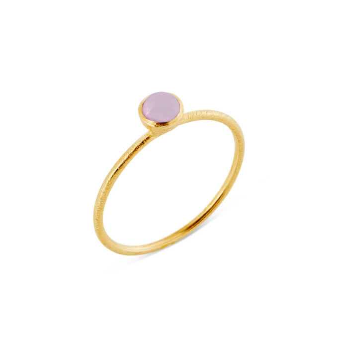 Susanne Friis Bjørner Ring Sfb Guld Belagt Sølv Ring Med Lyserød Krystal 1686 112 - Fingerringe  - 1233690169750