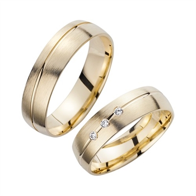 Vielsesringe Guld Med Diamanter 045 - Vielsesringe