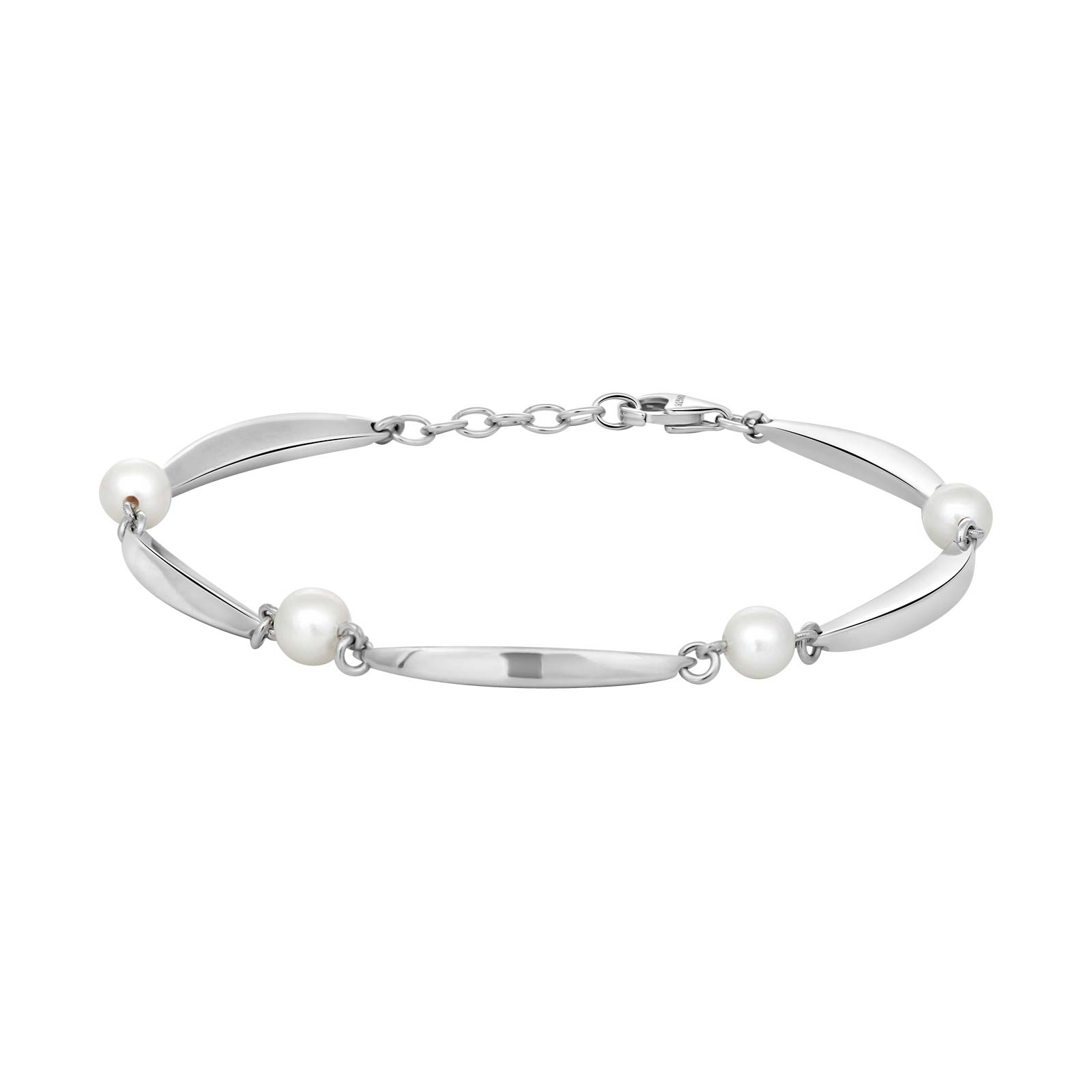 SiersbØl Rhod Sølv Bananampperlefvparmb - Siersbøl Armbånd