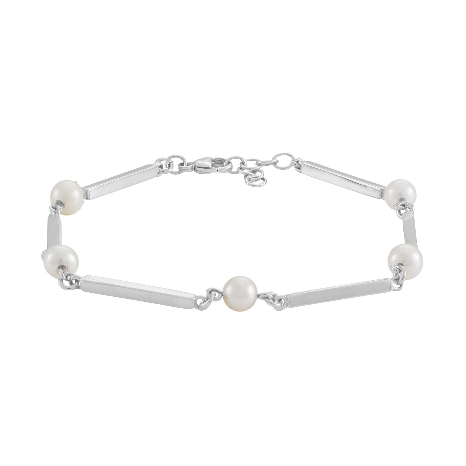 SiersbØl Rhod Sølv Pind & Perle Fwparmb - Siersbøl Armbånd