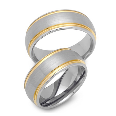 Tofarvet Vielsesringe Tungsten - Vielsesringe