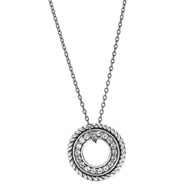 Collier Sølv Med åben Ring Zirkonia - Fingerringe