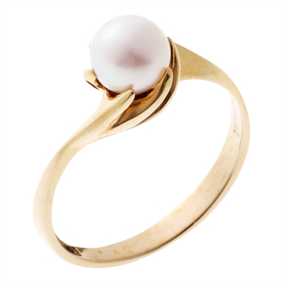 Guld Ring Med Kultuperle Klo - Fingerringe