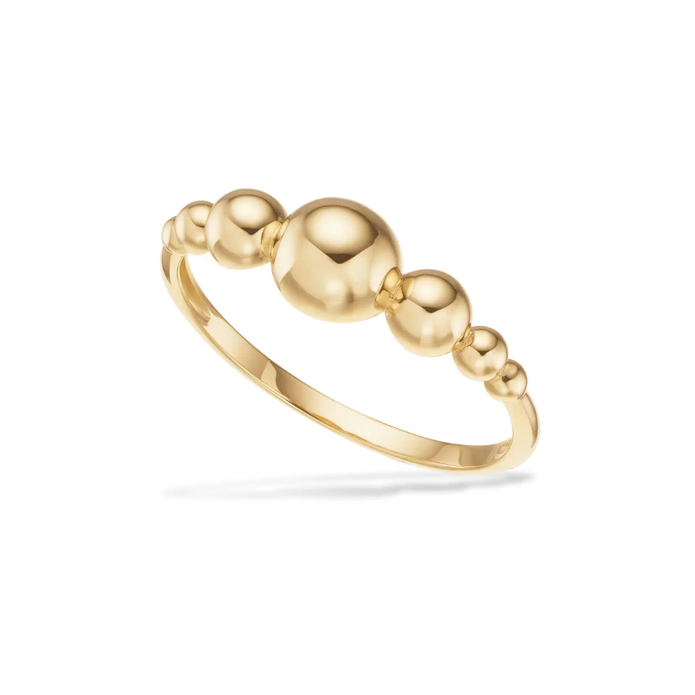 Scrouples Karat Guld Blank Poleret Kugle Ring 715523 - Scrouples Fingerringe