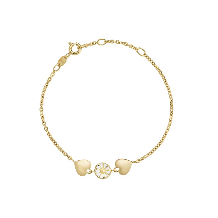 Lund Copenhagen Marguerit Hjerte Armbånd Forgyldt 90103019 - Lund Copenhagen Armbånd