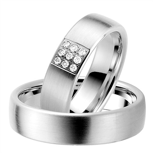 Hvid Vielsesringe Guld Med Diamanter 135 - Vielsesringe