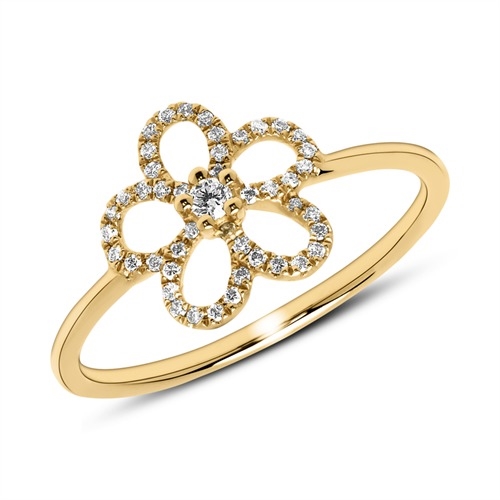 Ring Guld Med Blomst Diamanter - Fingerringe