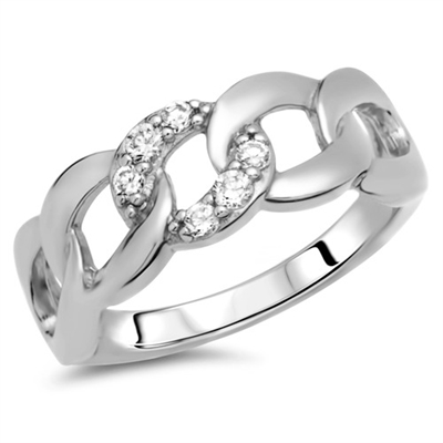 Ring Sterling Sølv Med Zirkonia Flettet Design - Fingerringe