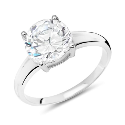 Ring Sølv Med Rund Zirkonia - Fingerringe