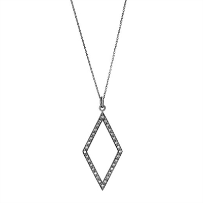 Sort Collier Sølv Med Zirkonia - Halskæder