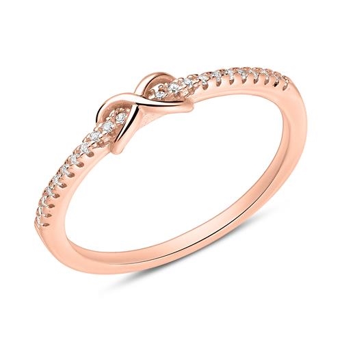 Rosa Infinity Ring Forgyldt Sølv Med Zirkoniasten - Fingerringe