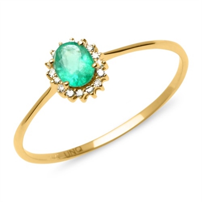 Ring Guld Med Smaragd Diamanter 045 - Fingerringe