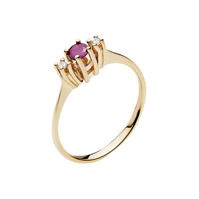 Ring Guld Rubin Diamanter Str - Fingerringe