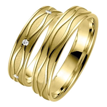 Vielsesringe Guld Med Diamanter 006 - Vielsesringe