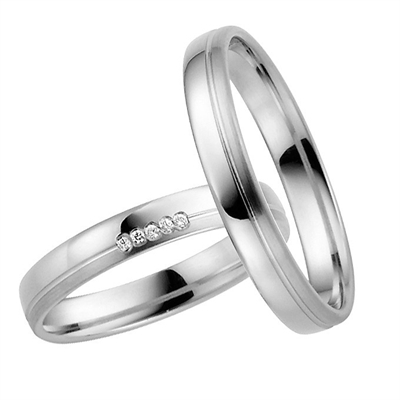Hvid Bartoli First Vielsesringe Guld Med Diamant 025 - Vielsesringe