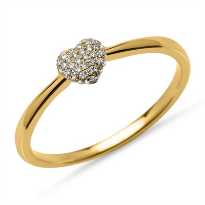 Ring Guld Med Diamanthjerte - Fingerringe