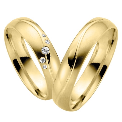 Bartol First Vielsesringe Guld Med Diamanter - Vielsesringe