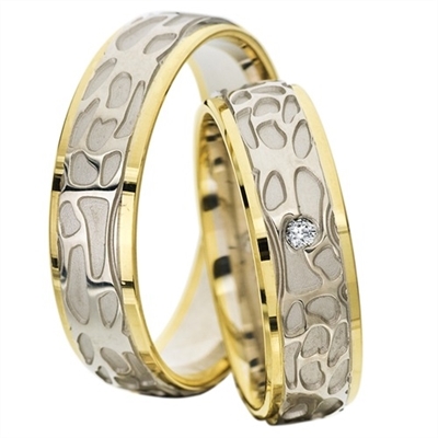Vielsesring Palladium Guld Med Diamant - Vielsesringe