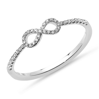 Hvid Infinity Ring Guld Med Diamanter - Fingerringe