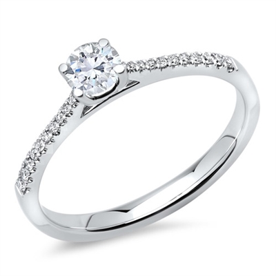 Hvid Guldsring Guld Med Diamanter - Fingerringe