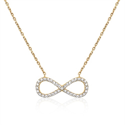 Infinity Collier Guld Med Zirkoniasten - Halskæder