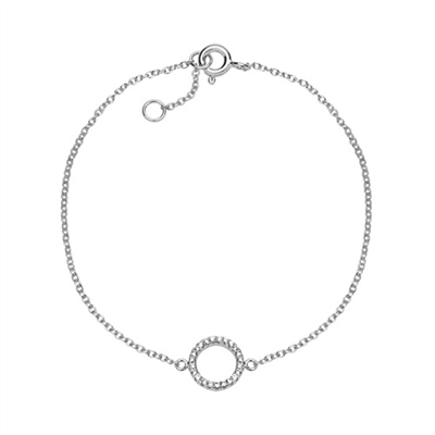 Armbånd Sølv Med Ring Zirkoniasten - Fingerringe
