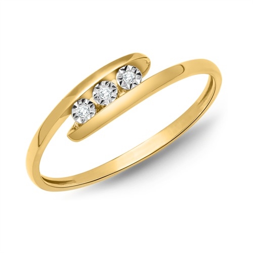 Ring Guld Med Diamanter 018 - Fingerringe